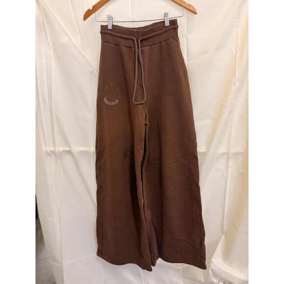 The Mayfair Group I Am Always Evolving Brown Flare Wide Leg Sweatpants XS - Picture 2 of 4